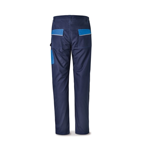 588PCAAZ Pantalón CANVAS azul marino/azulina poliéster/algodón 245 g. Multibolsillos